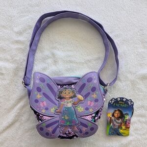 NEW Claire's Disney Encanto Magic Sequins Purple Butterfly Children's Purse 3+